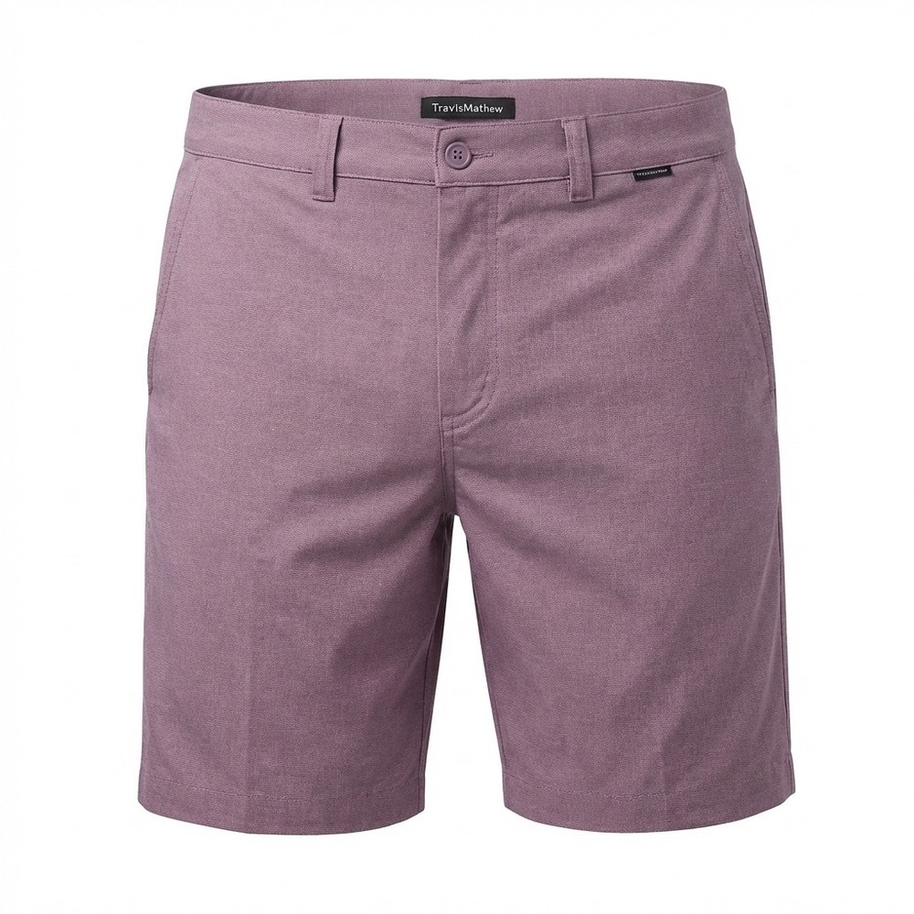Travis Mathew Mens 38 Golf Shorts Purple Save Day Stretch Flat Front Performance